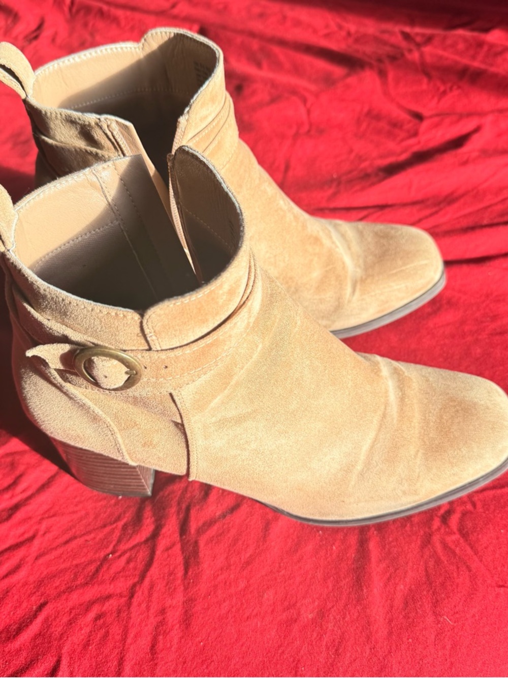 Kohl's Suede Ankle Booties in Tan